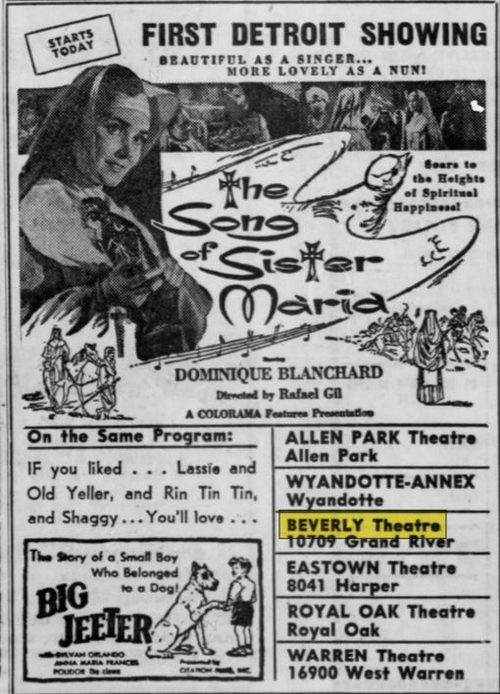 Beverly Theatre - Nov 06 1960 Article (newer photo)